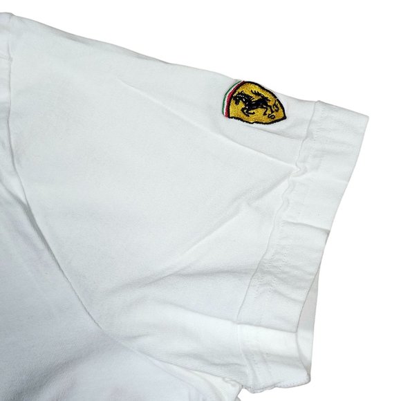 Puma SA Scuderia Ferrari Modena Italia Mens White Embroidered Font T-Shirt Lg - Picture 4 of 11